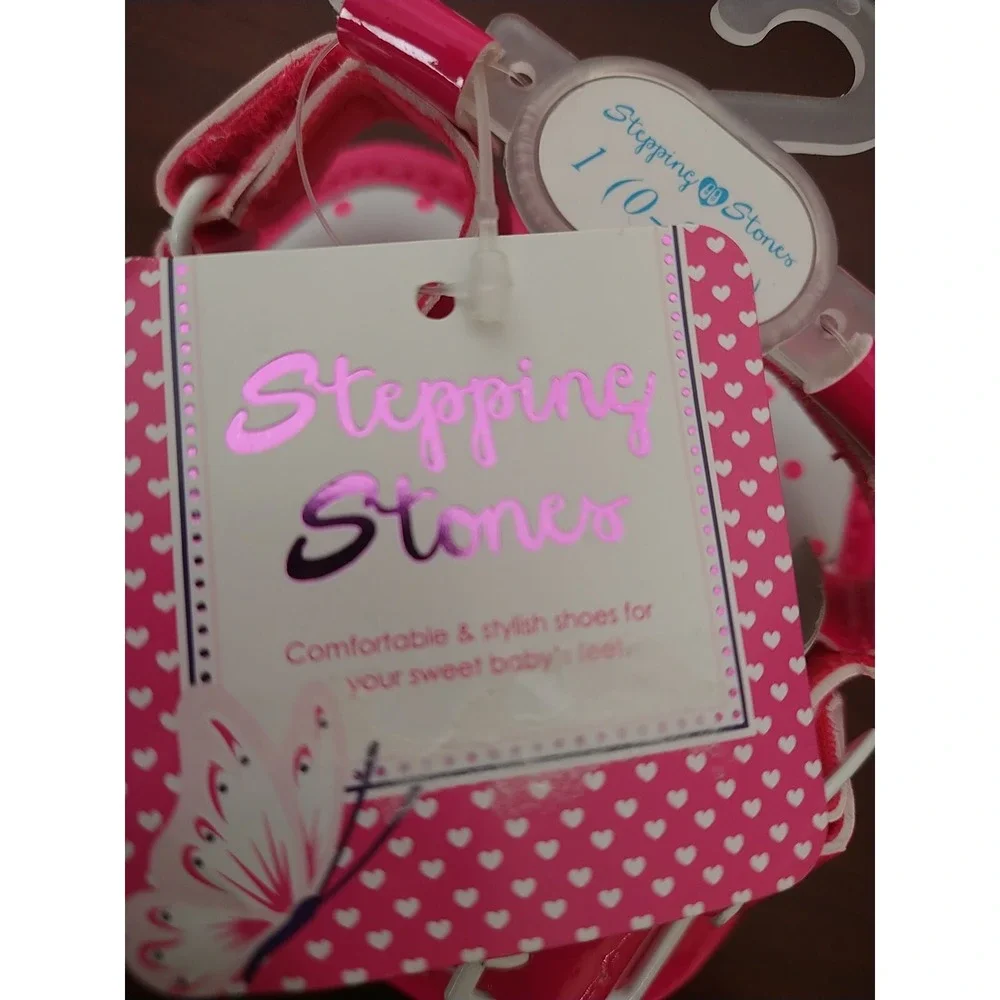 Stepping Stones Baby Girl 2 Strap Pink Sandal Size 1 (0-3 Months)